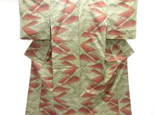 花模様織り出し手織り紬着物